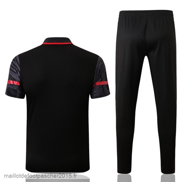 Maillot Foot Achat Ensemble Complet Polo AC Milan 2022 2023 Noir Rouge