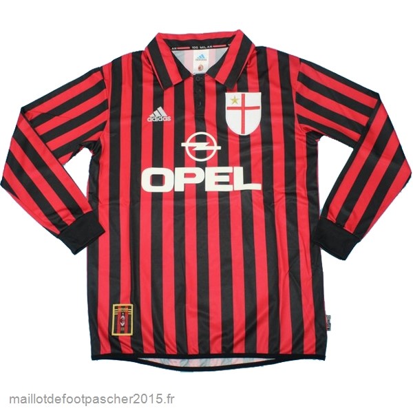 Maillot Foot Achat Domicile Maillot Manches Longues AC Milan Rétro 1999 2000 Rouge