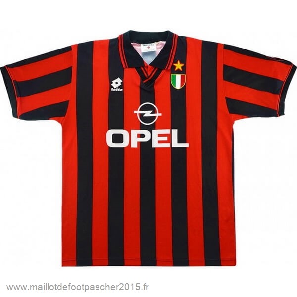 Maillot Foot Achat Domicile Maillot AC Milan Rétro 1996 1997 Noir Rouge