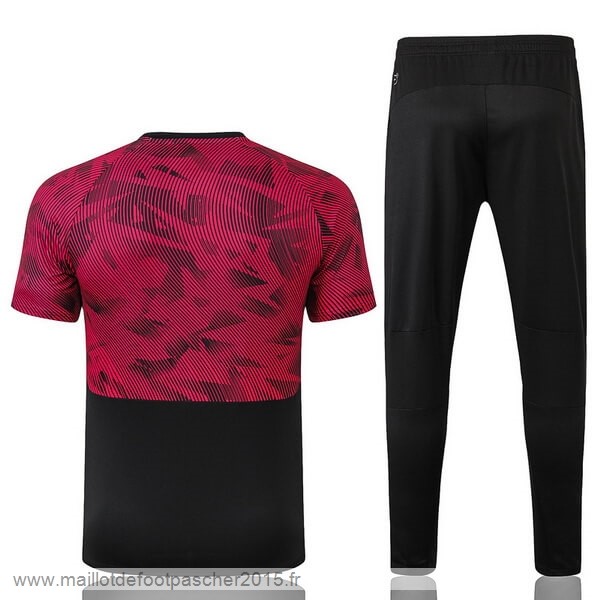 Maillot Foot Achat Entrainement Conjunto Completo AC Milan 2019 2020 Noir Blanc