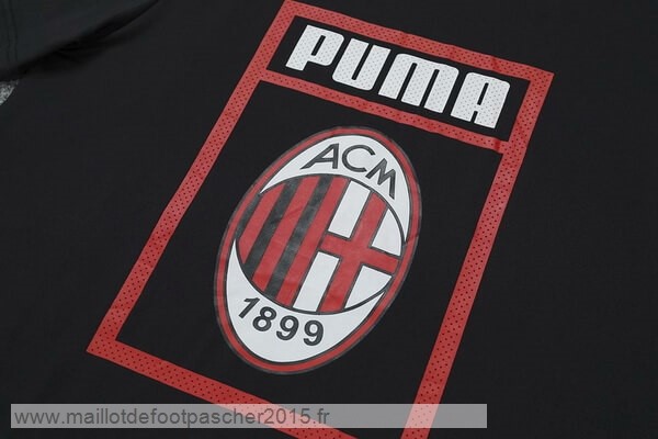Maillot Foot Achat Entrainement Conjunto Completo AC Milan 2019 2020 Noir Rouge