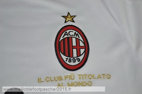 Maillot Foot Achat NO.32 Beckham Exterieur Manches Longues AC Milan Rétro 2008 2009 Blanc