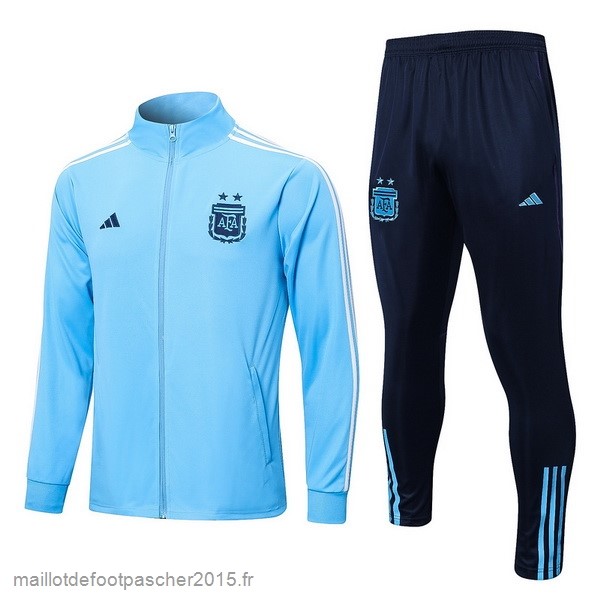 Maillot Foot Achat Ensemble Complet Ensemble longue fermeture éclair vêtements De Sport Argentine 2022 Bleu