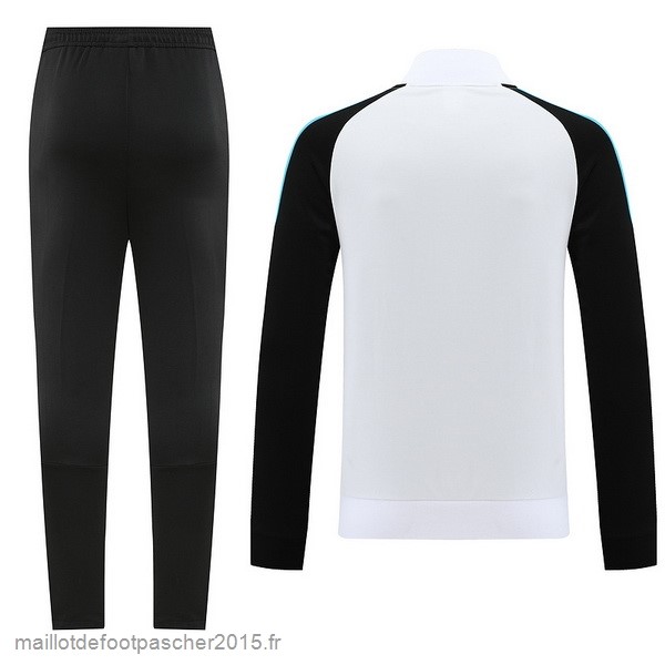 Maillot Foot Achat Ensemble Complet Ensemble longue fermeture éclair vêtements De Sport Argentine 2022 Noir Blanc