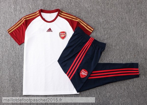 Maillot Foot Achat Entrainement Ensemble Complet Arsenal 2021 2022 Blanc Rouge Noir