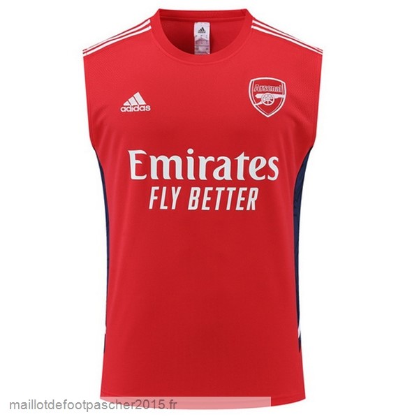 Maillot Foot Achat Entrainement Sans Manches Arsenal 2022 2023 Rouge Blanc Bleu