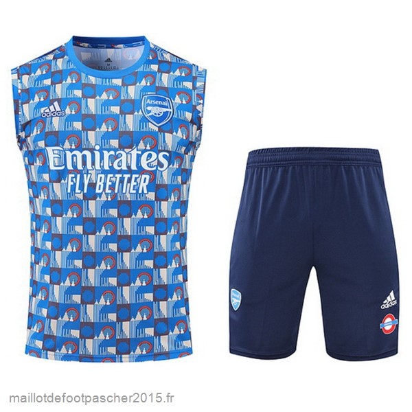 Maillot Foot Achat Entrainement Sans Manches Ensemble Complet Arsenal 2022 2023 Bleu