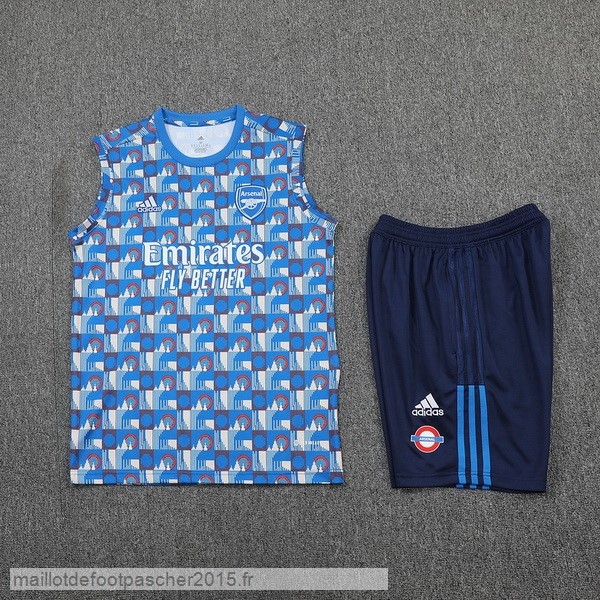 Maillot Foot Achat Entrainement Sans Manches Ensemble Complet Arsenal 2022 2023 Bleu