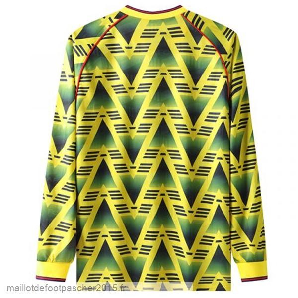 Maillot Foot Achat Exterieur Manches Longues Arsenal Rétro 1991 1993 Jaune