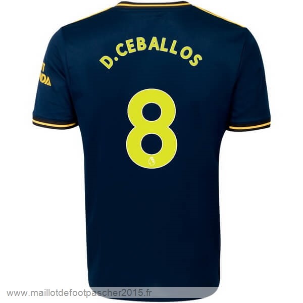 Maillot Foot Achat NO.8 D.Ceballos Third Maillot Arsenal 2019 2020 Bleu