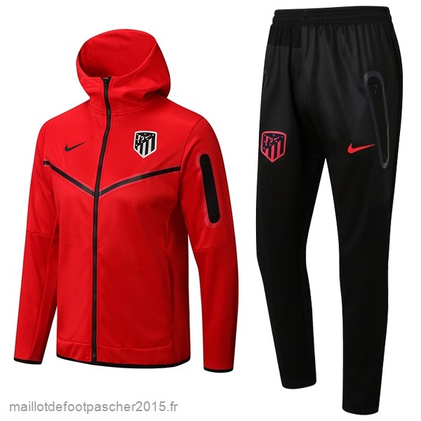 Maillot Foot Achat Sweat Shirt Capuche Atlético Madrid 2022 2023 Rouge Noir