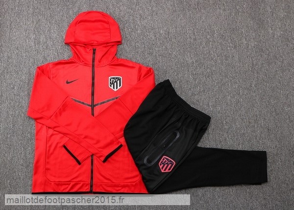 Maillot Foot Achat Sweat Shirt Capuche Atlético Madrid 2022 2023 Rouge Noir