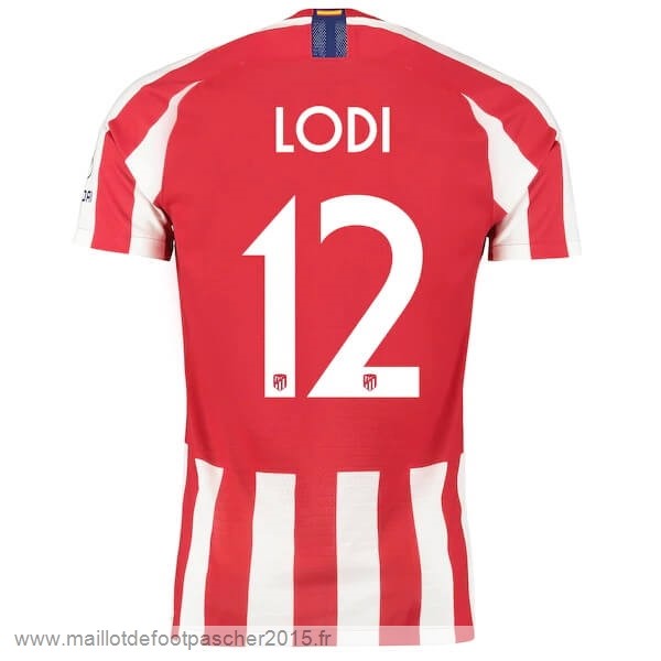 Maillot Foot Achat NO.12 Lodi Domicile Maillot Atlético Madrid 2019 2020 Rouge