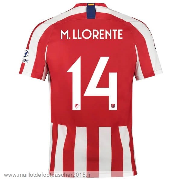 Maillot Foot Achat NO.14 M.Llorente Domicile Maillot Atlético Madrid 2019 2020 Rouge