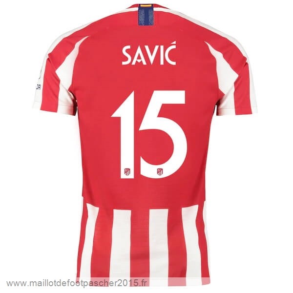 Maillot Foot Achat NO.15 Savic Domicile Maillot Atlético Madrid 2019 2020 Rouge