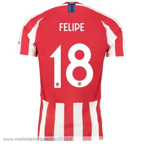 Maillot Foot Achat NO.18 Felipe Domicile Maillot Atlético Madrid 2019 2020 Rouge