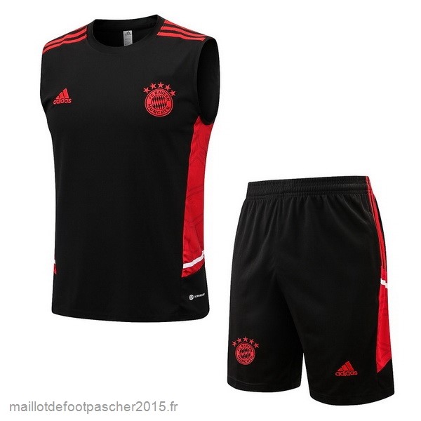 Maillot Foot Achat Entrainement Sans Manches Ensemble Complet Bayern Munich 2022 2023 Noir II Rouge