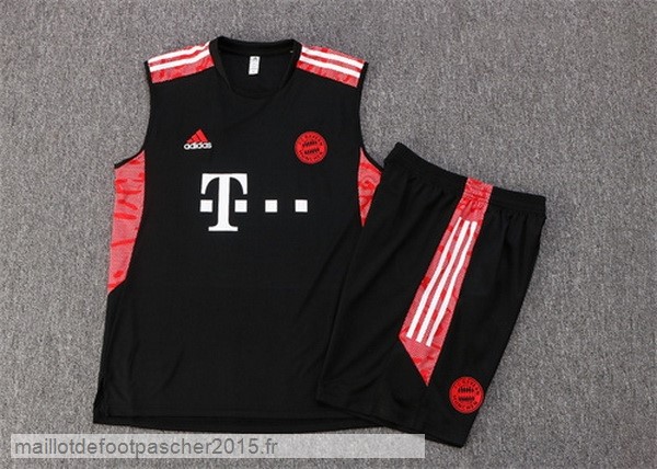 Maillot Foot Achat Entrainement Sans Manches Ensemble Complet Bayern Munich 2022 2023 Noir I Rouge