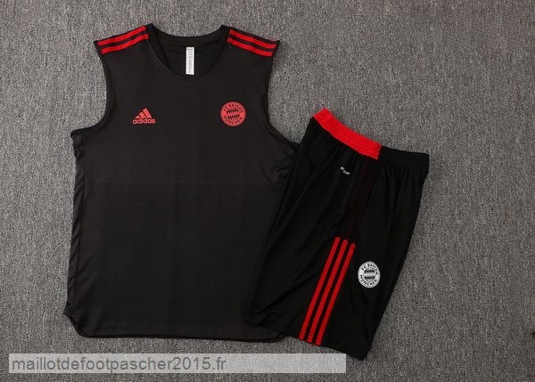 Maillot Foot Achat Entrainement Sans Manches Ensemble Complet Bayern Munich 2022 2023 Noir Rouge