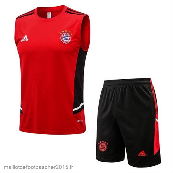 Maillot Foot Achat Entrainement Sans Manches Ensemble Complet Bayern Munich 2022 2023 Rouge I Noir