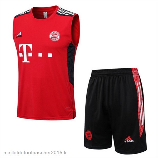 Maillot Foot Achat Entrainement Sans Manches Ensemble Complet Bayern Munich 2022 2023 Rouge Noir