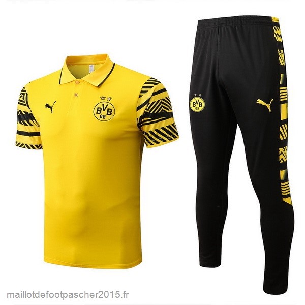 Maillot Foot Achat Ensemble Complet Polo Borussia Dortmund 2022 2023 Jaune Noir