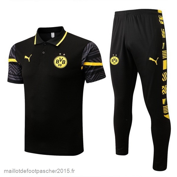 Maillot Foot Achat Ensemble Complet Polo Borussia Dortmund 2022 2023 Noir I Jaune