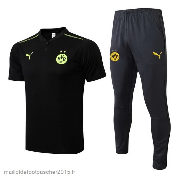 Maillot Foot Achat Ensemble Complet Polo Borussia Dortmund 2022 2023 Noir Jaune