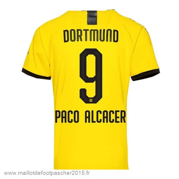 Maillot Foot Achat NO.9 Paco Alcacer Domicile Maillot Borussia Dortmund 2019 2020 Jaune
