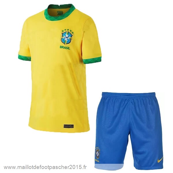 Maillot Foot Achat Domicile Conjunto De Enfant Brésil 2020 Jaune