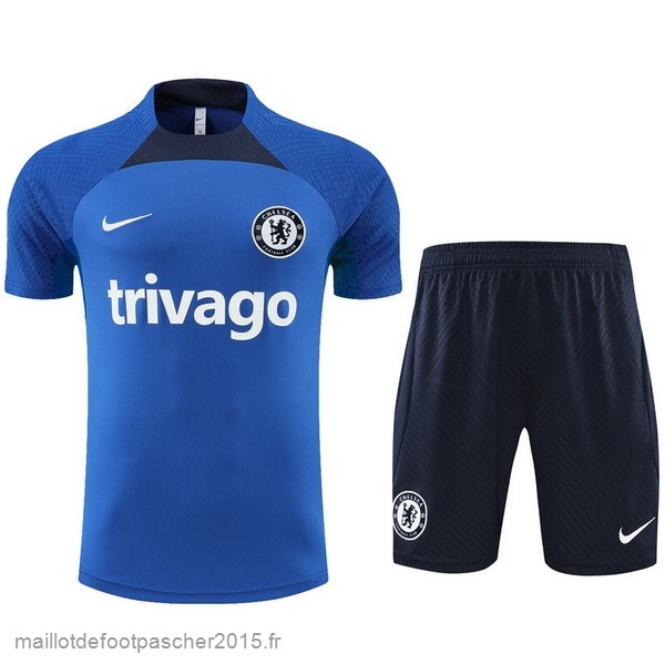 Maillot Foot Achat Entrainement Ensemble Complet Chelsea 2022 2023 Bleu II Blanc