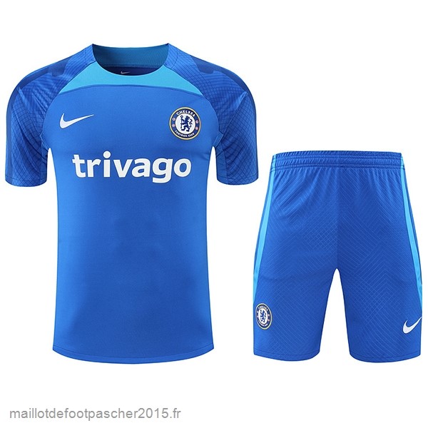 Maillot Foot Achat Entrainement Ensemble Complet Chelsea 2022 2023 Bleu I Blanc