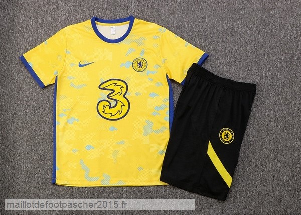 Maillot Foot Achat Entrainement Ensemble Complet Chelsea 2022 2023 Jaune I Noir