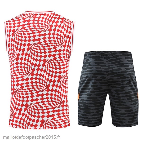 Maillot Foot Achat Entrainement Sans Manches Ensemble Complet Chelsea 2022 2023 Rouge Noir