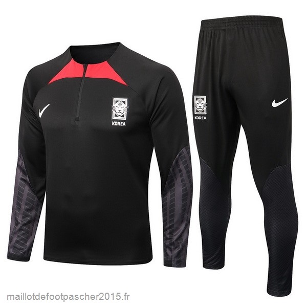 Maillot Foot Achat Ensemble Complet Sudadera Entrainement Corée 2022 Noir