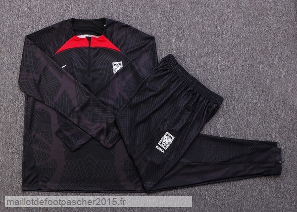 Maillot Foot Achat Survêtements Corée 2022 Noir Rouge