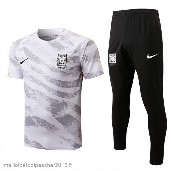 Maillot Foot Achat Entrainement Ensemble Complet Corée 2022 Blanc