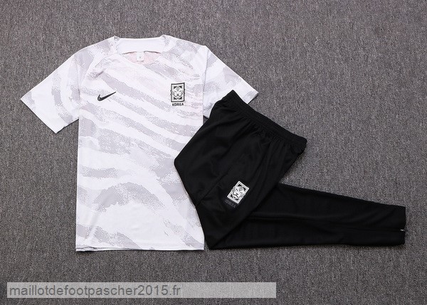 Maillot Foot Achat Entrainement Ensemble Complet Corée 2022 Blanc