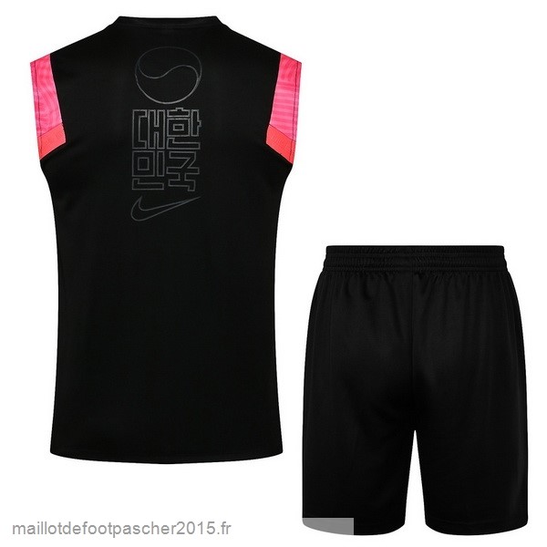 Maillot Foot Achat Entrainement Sans Manches Ensemble Complet Corée 2022 2023 Noir