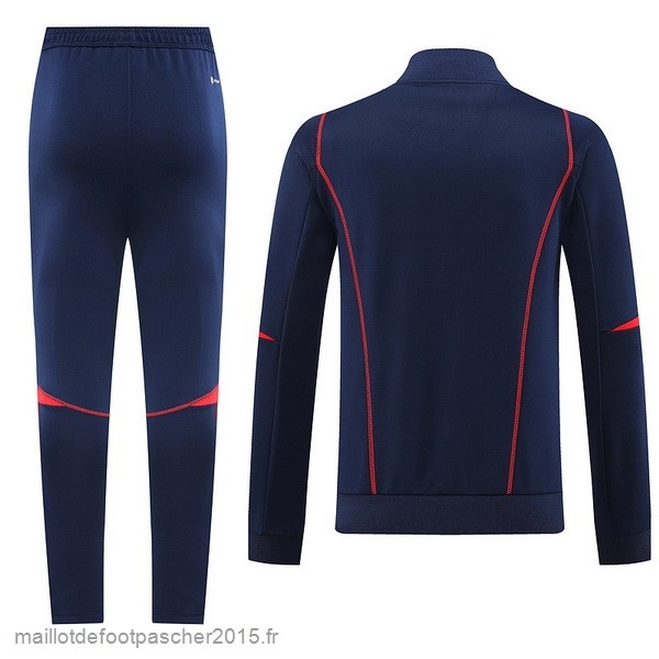 Maillot Foot Achat Ensemble Complet Ensemble longue fermeture éclair vêtements De Sport Espagne 2022 Bleu Marine