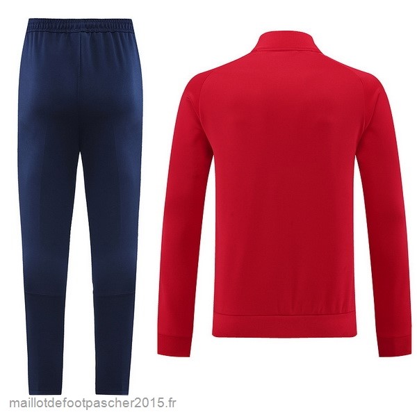 Maillot Foot Achat Ensemble Complet Ensemble longue fermeture éclair vêtements De Sport Espagne 2022 Rouge Bleu