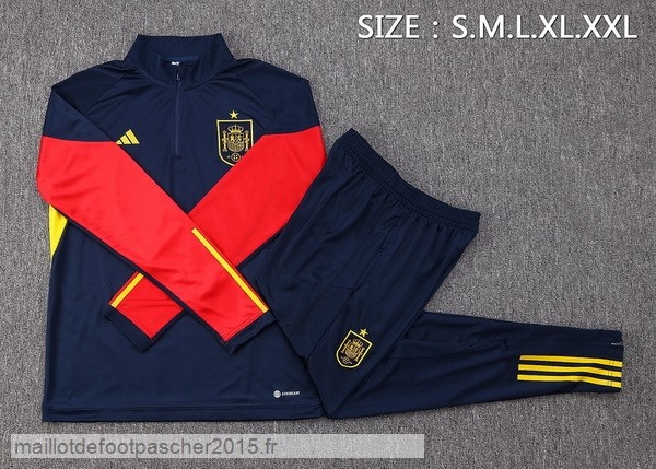 Maillot Foot Achat Ensemble Complet Sudadera Entrainement Espagne 2022 Bleu I Marine