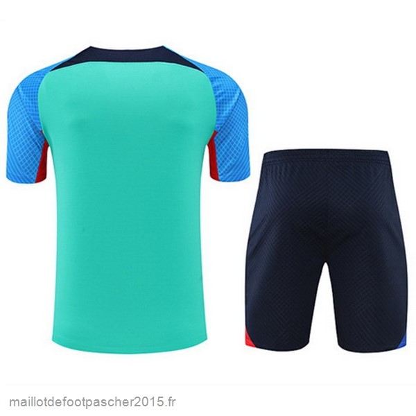 Maillot Foot Achat Entrainement Ensemble Complet Barcelona 2022 2023 Vert Bleu Rouge