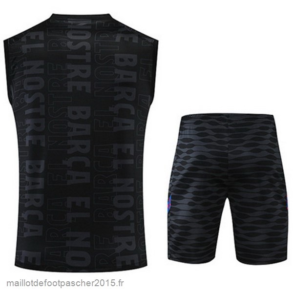 Maillot Foot Achat Entrainement Sans Manches Ensemble Complet Barcelona 2022 2023 Noir Purpura