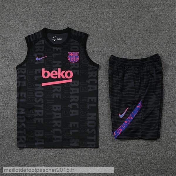 Maillot Foot Achat Entrainement Sans Manches Ensemble Complet Barcelona 2022 2023 Noir Purpura