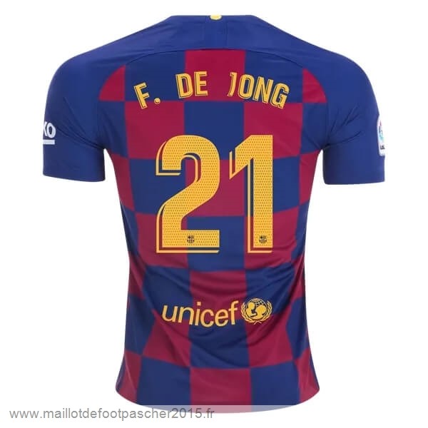 Maillot Foot Achat NO.21 De Jong Domicile Maillot Barcelone 2019 2020 Bleu Rouge