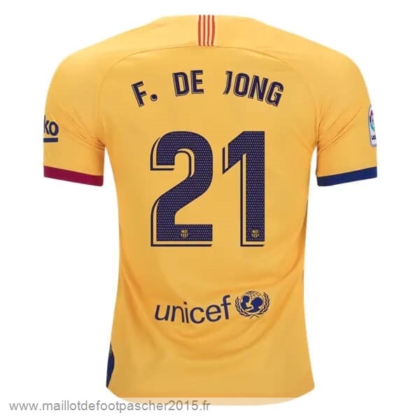 Maillot Foot Achat NO.21 De Jong Exterieur Maillot Barcelone 2019 2020 Jaune