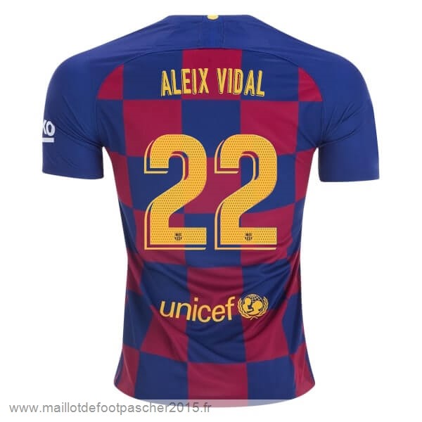 Maillot Foot Achat NO.22 Aleix Vidal Domicile Maillot Barcelone 2019 2020 Bleu Rouge