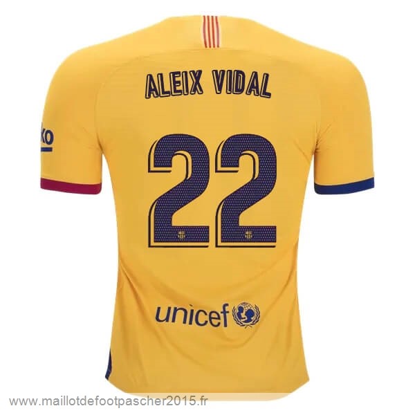 Maillot Foot Achat NO.22 Aleix Vidal Exterieur Maillot Barcelone 2019 2020 Jaune