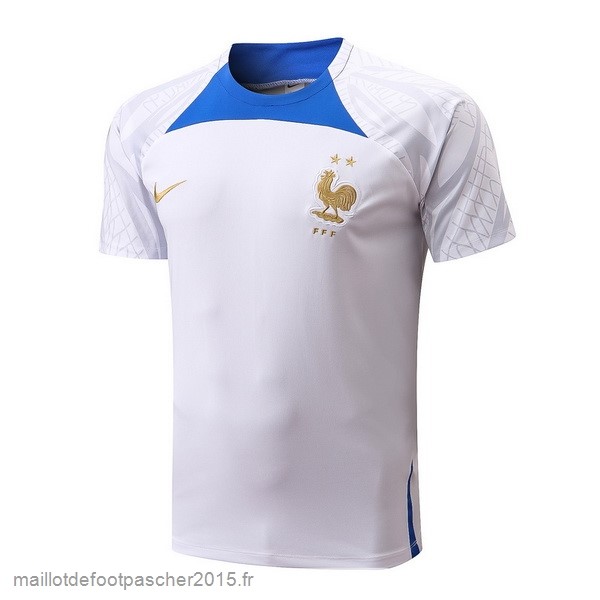 Maillot Foot Achat Entrainement France 2022 Blanc Bleu